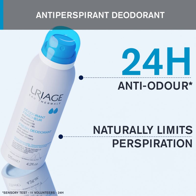 Uriage Hygiène Fresh Deodorant Deodorant Spray With 24-hour Protection 125 Ml