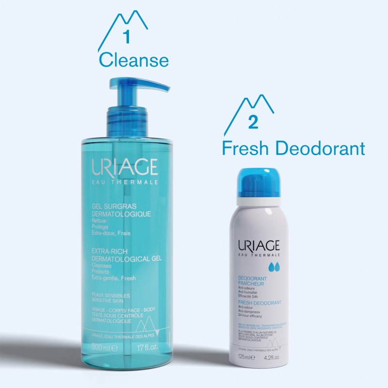 Uriage Hygiène Fresh Deodorant Deodorant Spray With 24-hour Protection 125 Ml