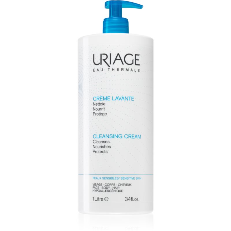 Uriage Hygiène Cleansing Cream поживний очищуючий крем для тіла та обличчя 1000 мл