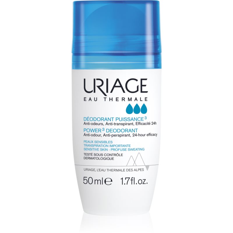 Uriage Hygiène Power3 Deodorant рол-он срещу бели и жълти петна 50 мл.