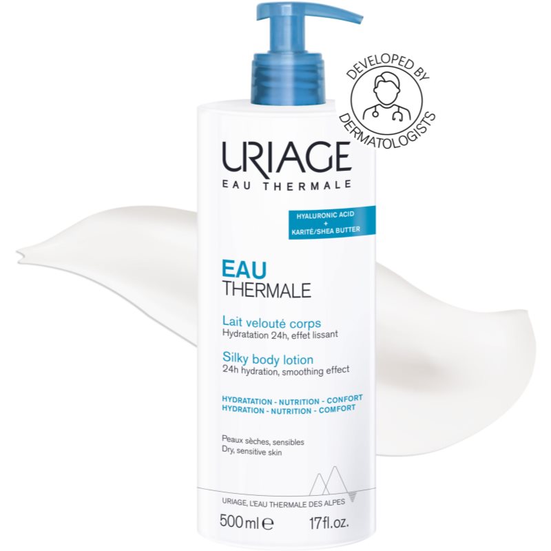 Uriage Eau Thermale Silky Body Lotion Lait Soyeux Corps Pour Peaux Sèches Et Sensibles 500 Ml