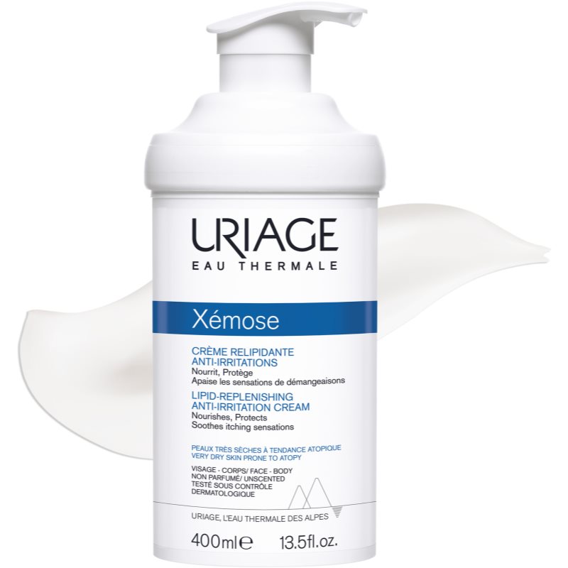 Uriage Xémose Lipid-Replenishing Anti-Irritation Cream Crème Apaisante Relipidante Pour Peaux Très Sèches Et Atopiques 400 Ml