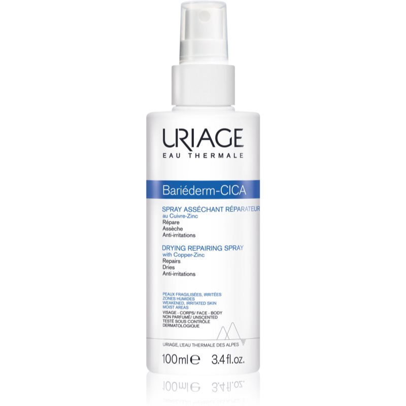 Uriage Bariéderm Drying Repairing Cica-Spray Drying Reparative Spray With Copper And Zinc 100 Ml
