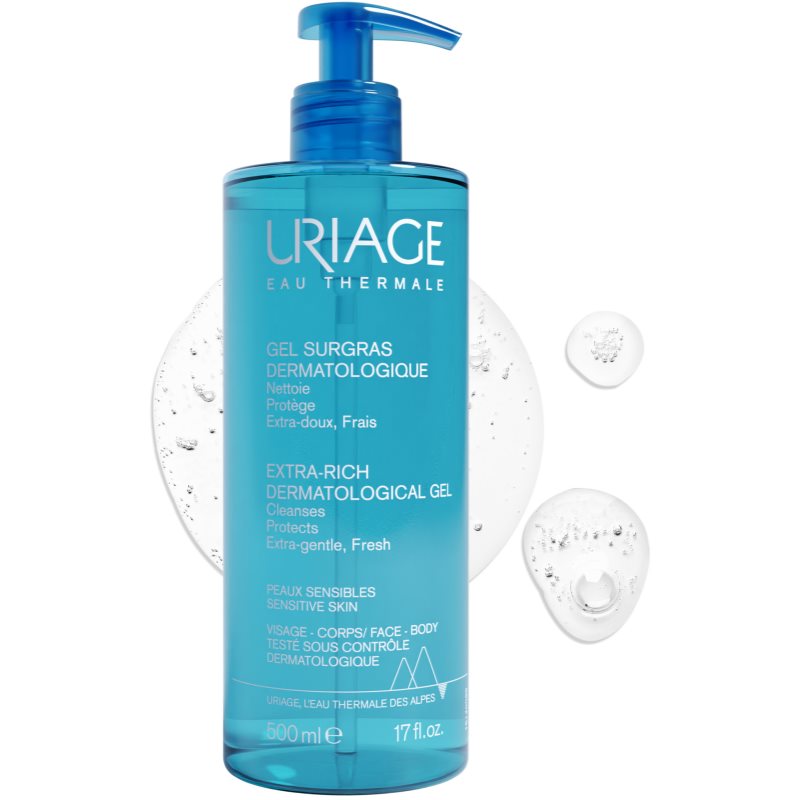 Uriage Hygiène Extra-Rich Dermatological Gel cleansing gel for face and body 500 ml