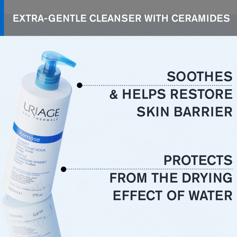 Uriage Xémose Gentle Cleansing Syndet gentle cleansing gel cream for dry and atopic skin 500 ml