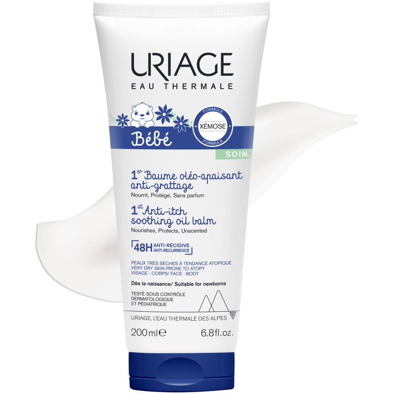 Uriage Bébé 1st Anti-Itch Soothing Oil Balm nyugtató balzsam száraz és atópiás bőrre gyermekeknek születéstől kezdődően 200 ml termék 2. képe