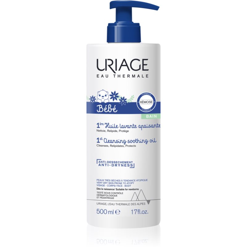 Uriage Bébé 1st Cleansing Soothing Oil заспокоююча очищуюча олійка для сухої та атопічної шкіри 500 мл