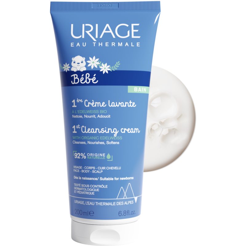 Uriage Bébé 1st Cleansing Cream Gentle Cream Cleanser For Children From Birth 200 Ml