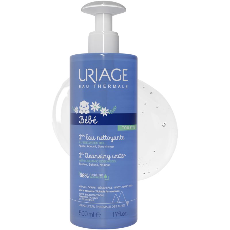 Uriage Bébé 1st Cleansing Water Eau Nettoyante Corps Et Visage 500 Ml