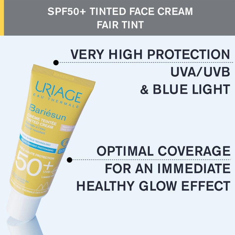 Uriage Bariésun Tinted Cream SPF 50+ zaštitna krema za toniranje za lice SPF 50+ nijansa Fair tint 50 ml