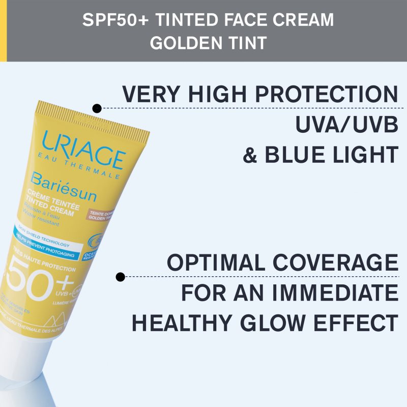 Uriage Bariésun Bariésun-Repair Balm Crème Teintée Protectrice Visage SPF 50+ Teinte Golden Tint 50 Ml