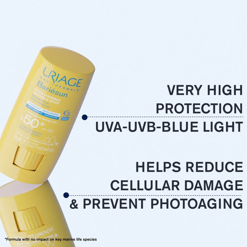 Uriage Bariésun Invisible Stick SPF 50+ Protection Stick For Sensitive Areas SPF 50+ 8 G