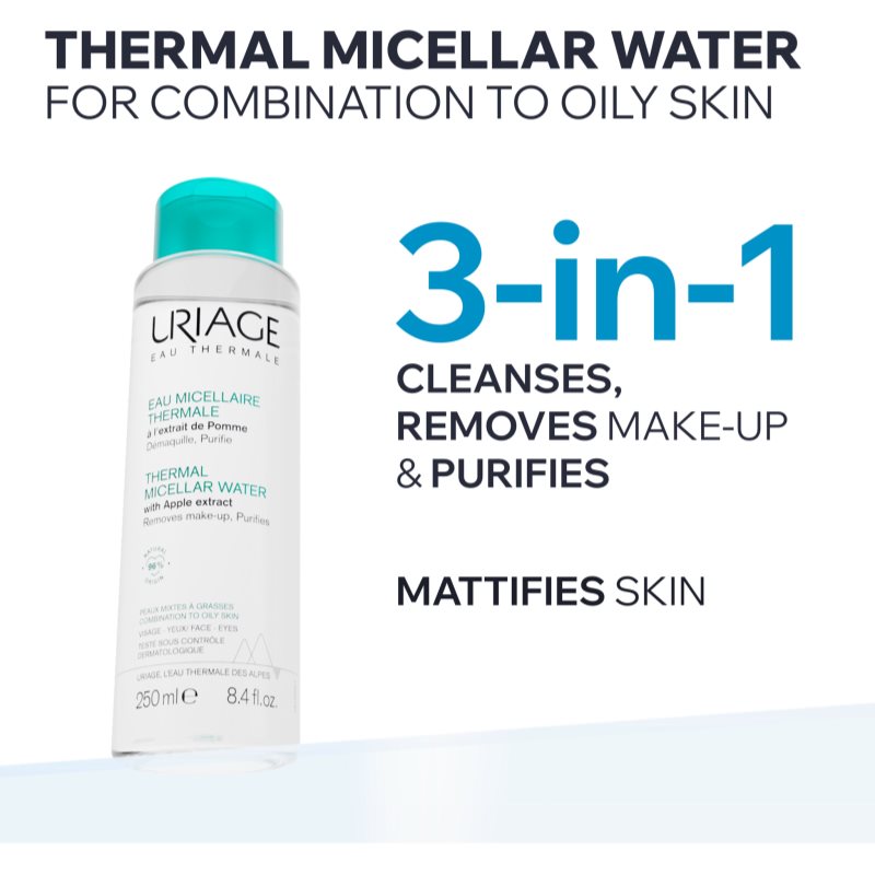 Uriage Hygiène Thermal Micellar Water - Combination to Oily Skin micelárna čistiaca voda pre zmiešanú až mastnú pokožku 250 ml