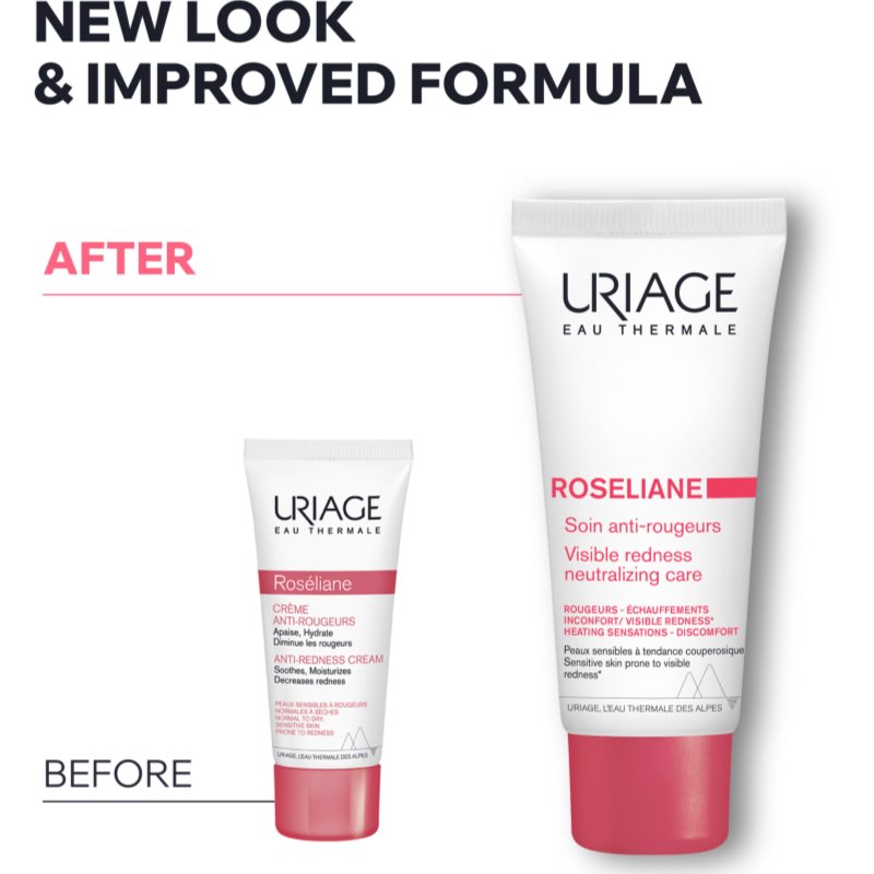 Uriage Roseliane Visible Redness-Neutralizing Care upokojujúci krém pre citlivú pleť so sklonom k začervenaniu 40 ml