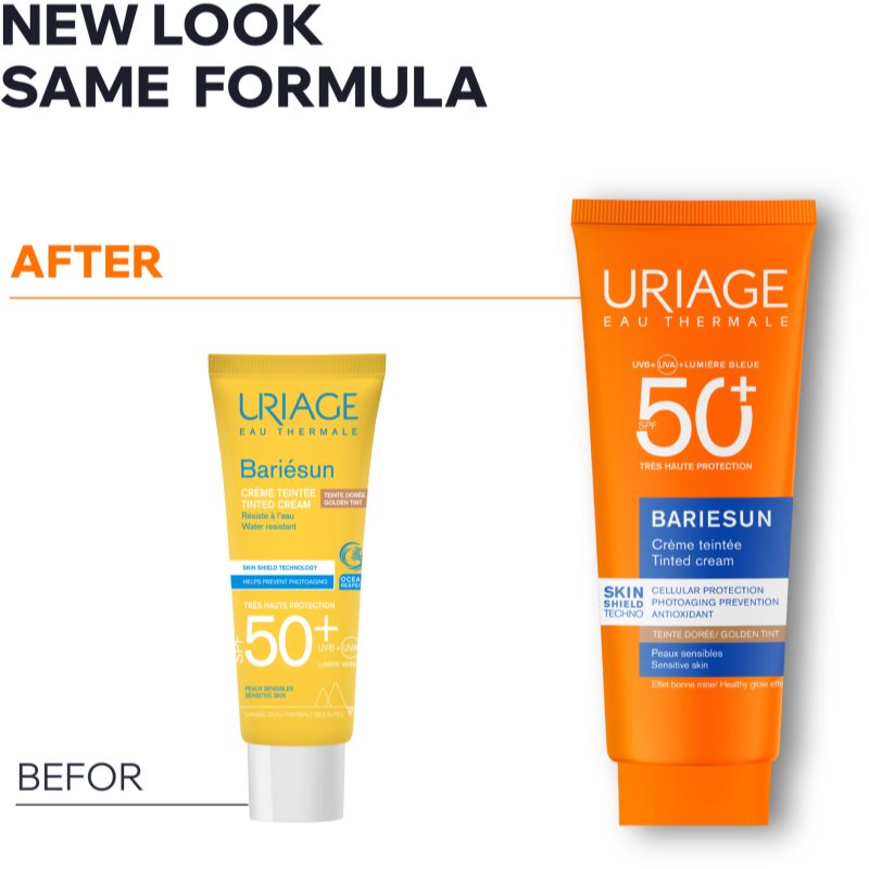Uriage Bariésun Tinted Cream SPF 50+ ochranný tónovací krém na tvár SPF 50+ odtieň Golden tint 50 ml