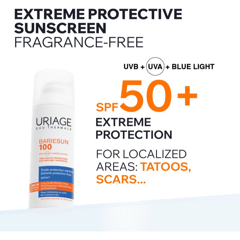 Uriage Bariésun 100 Extreme Protective Fluid SPF 50+ ochranný fluid pre veľmi citlivú a intolerantnú pleť SPF 50+ 50 ml