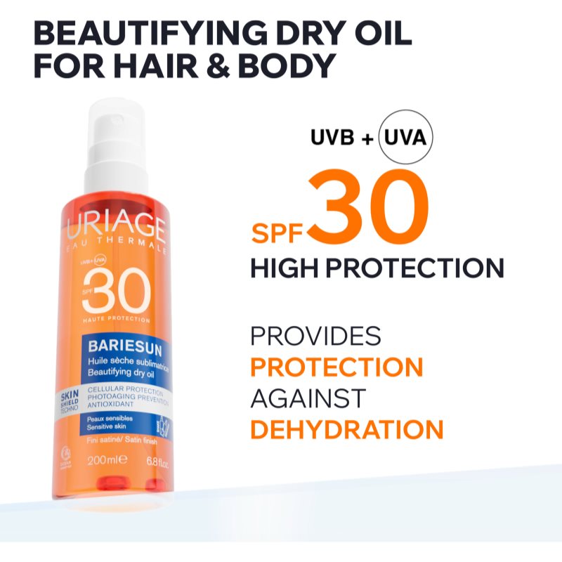 Uriage Bariésun Dry Oil SPF 30 suchý olej na opalování SPF 30 200 ml (obrázek 3)