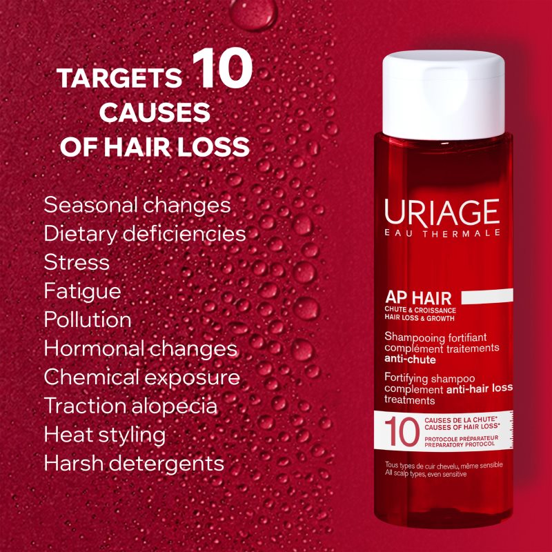 Uriage AP HAIR Shampoo posilující šampon proti vypadávání vlasů 200 ml (obrázek 5)