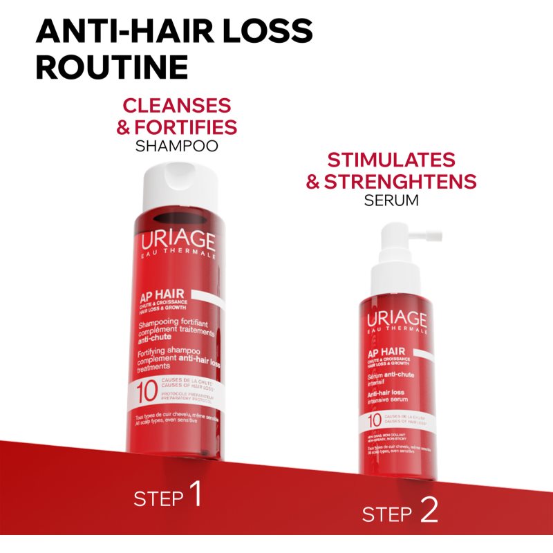 Uriage AP HAIR Shampoo posilující šampon proti vypadávání vlasů 200 ml (obrázek 7)