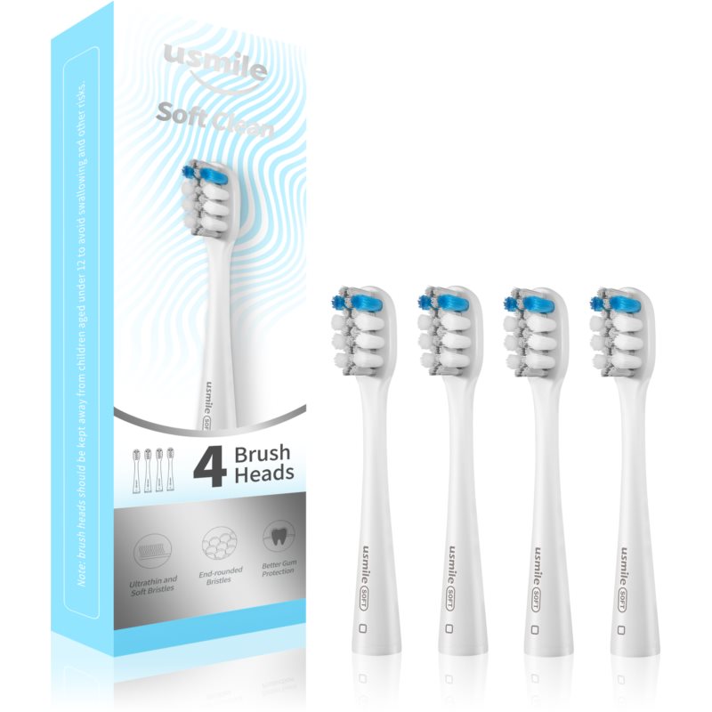 USMILE Soft Clean Toothbrush Replacement Heads 4 Pc