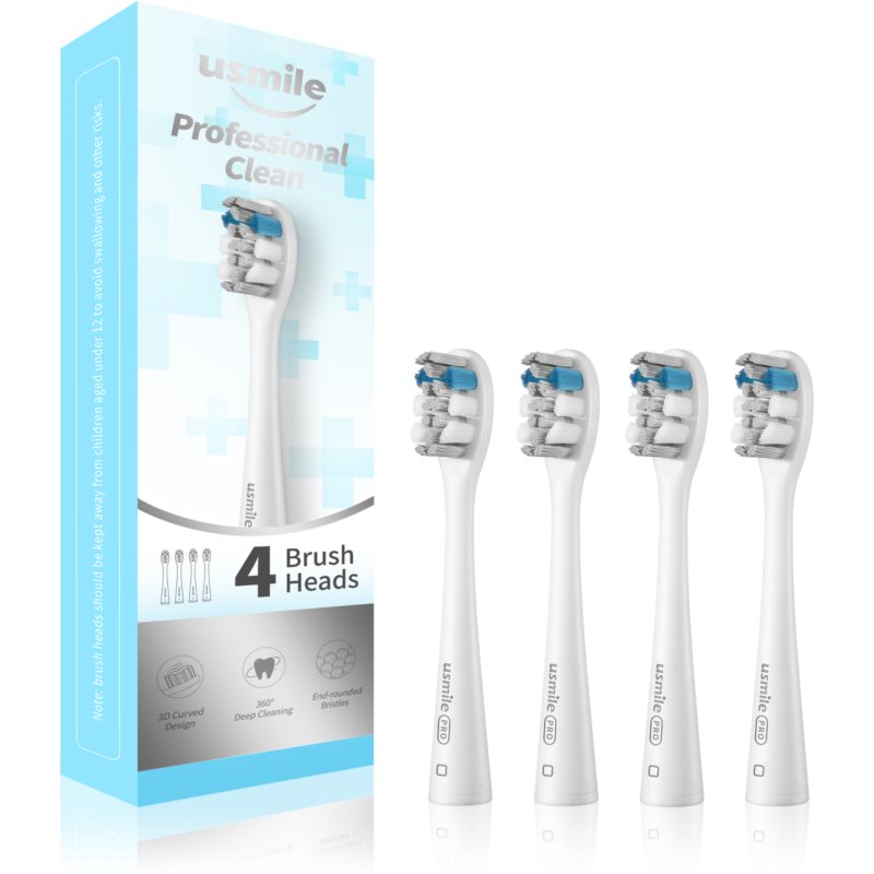 USMILE Professional Clean Toothbrush Replacement Heads 4 Pc