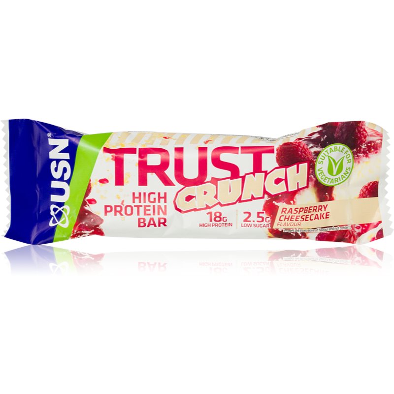 USN Trust Crunch proteínová tyčinka príchuť Raspberry Cheesecake 60 g