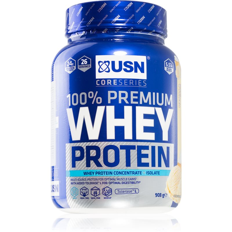 USN 100% Premium Whey Protein srvátkový proteín príchuť Vanilla 908 g