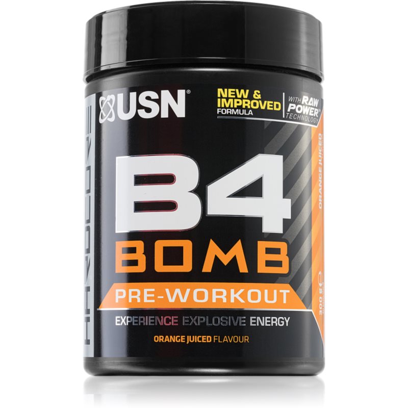 USN B4 Bomb podpora sportovního výkonu příchuť Orange 300 g