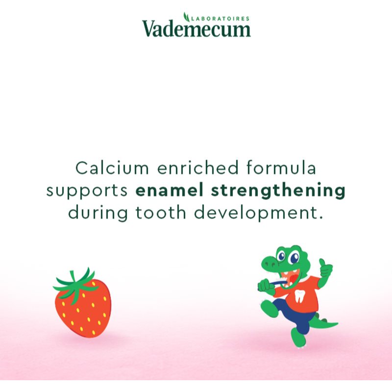 Vademecum Junior Fresh Strawberry dětská zubní pasta 6+ let 75 ml (obrázek 4)