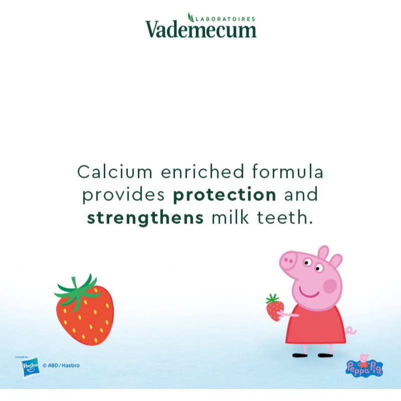 Vademecum Peppa Pig Red Fruit dětská zubní pasta 6 měsíců - 6 let 50 ml (obrázek 4)
