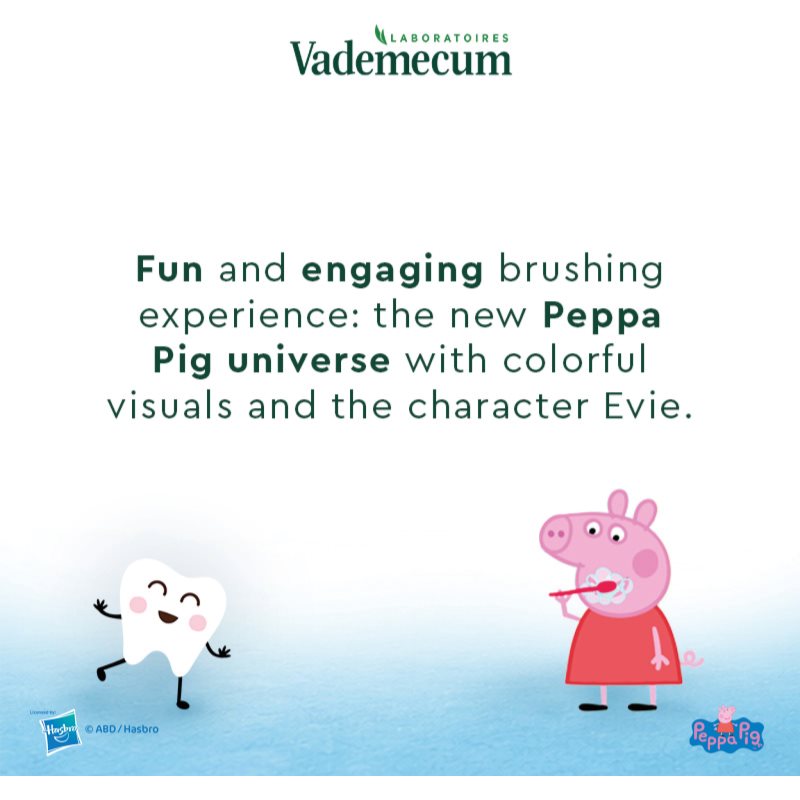 Vademecum Peppa Pig Red Fruit dětská zubní pasta 6 měsíců - 6 let 50 ml (obrázek 6)
