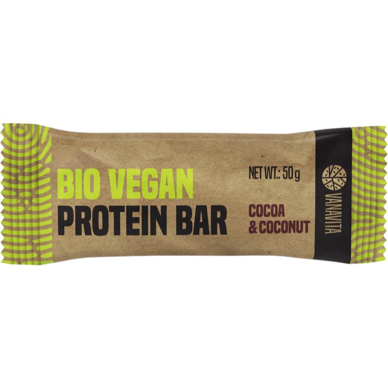 VanaVita Vegan Protein Bar BIO proteinová tyčinka vegan příchuť Cocoa & Coconut 50 g