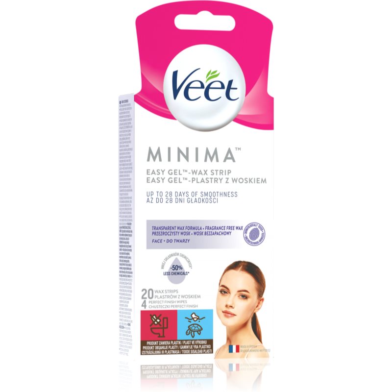 Veet Minima Hypoallergenic Depilatory Wax Strips For The Face 20 Pc