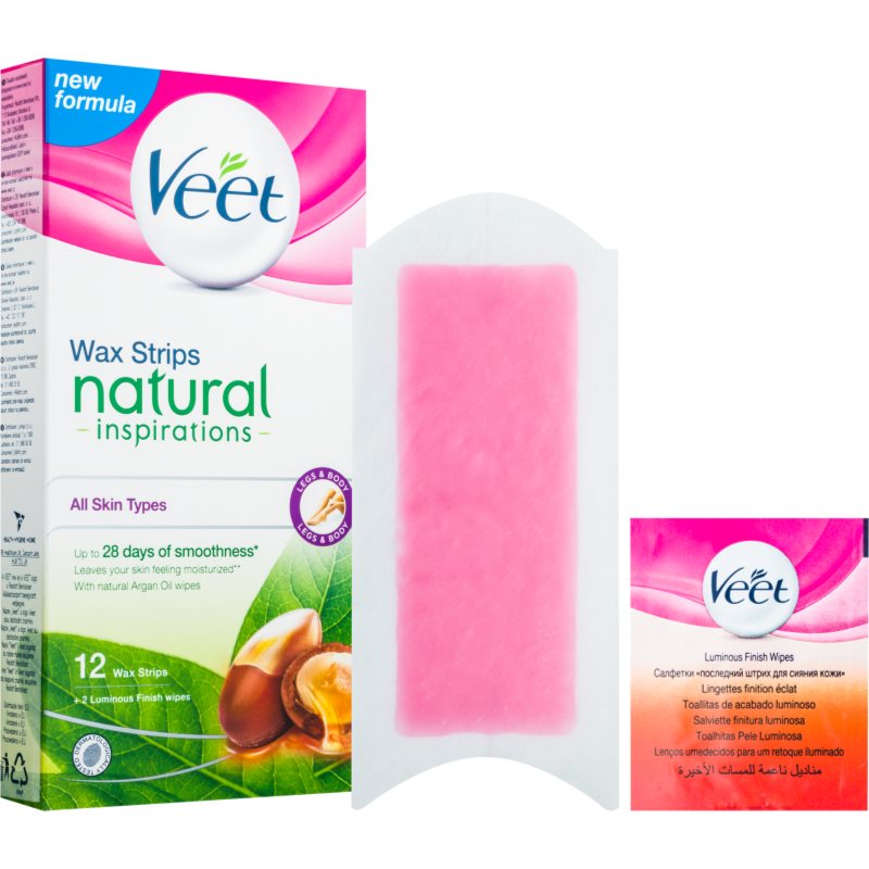 

Veet Wax Strips Natural Inspirations™ воскові смужки для депіляції з аргановою олійкою