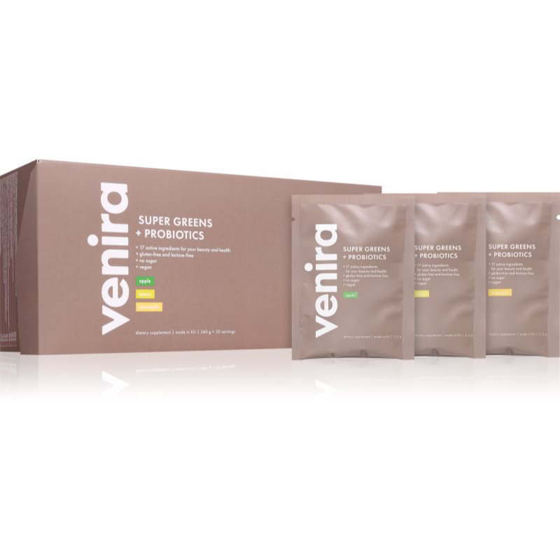 Venira Super Greens + Probiotics prášek na přípravu nápoje pro detoxikaci organismu a podporu imunity 30x11.3 g