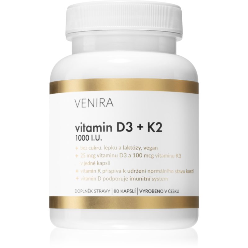 Venira Vitamin D3 + K2 1000 I.U. 80 kapslí koupíte na Notino.cz