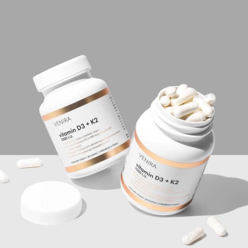 Venira Vitamin D3 + K2 kapsle pro podporu imunity a optimální růst i vývin kostí 80 cps (obrázek 3)