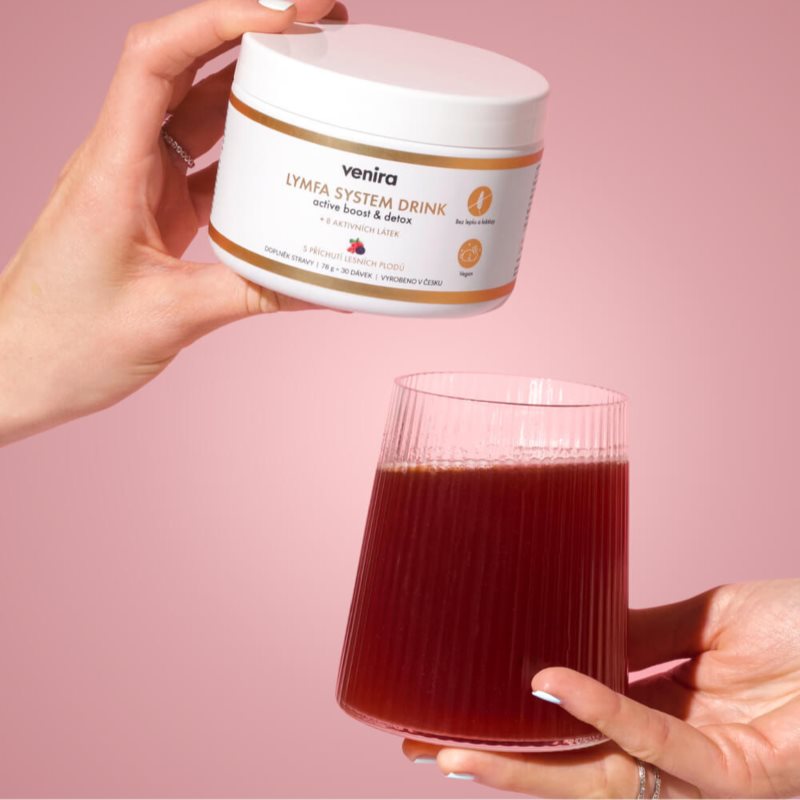 Venira Lymfa System Drink Active Boost & Detox doplněk stravy podporující správnou činnost lymfatického systému příchuť Forest Fruit 78 g (obrázek 3)