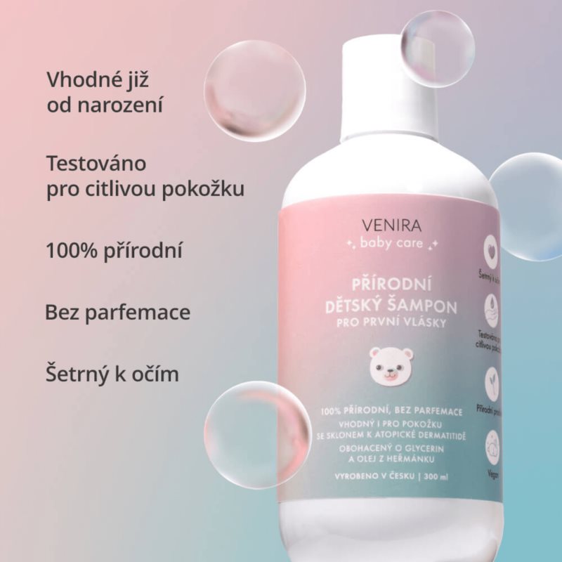 Venira Natural Shampoo For Baby's First Hair Shampooing Doux Pour Bébé 300 Ml