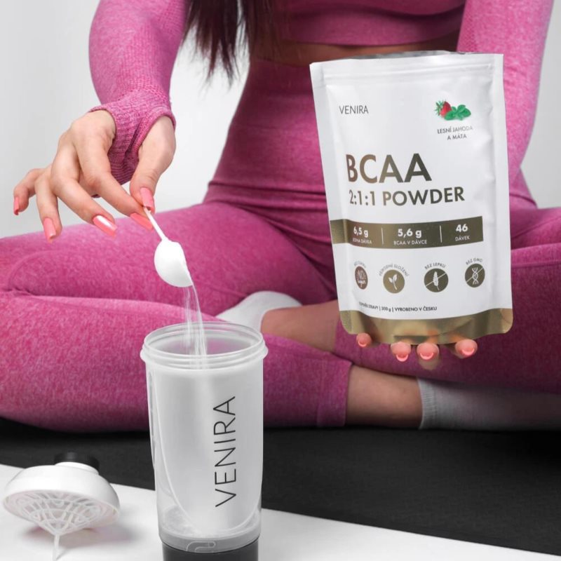 Venira BCAA 2:1:1 prášek na přípravu nápoje na regeneraci svalů příchuť Strawberry and mint 300 g (obrázek 3)