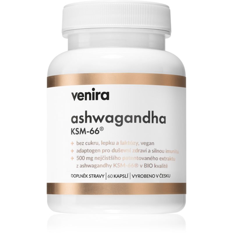 Venira Ashwagandha KSM-66 kapsuly na podporu fyzického a duševného zdravia 60 cps