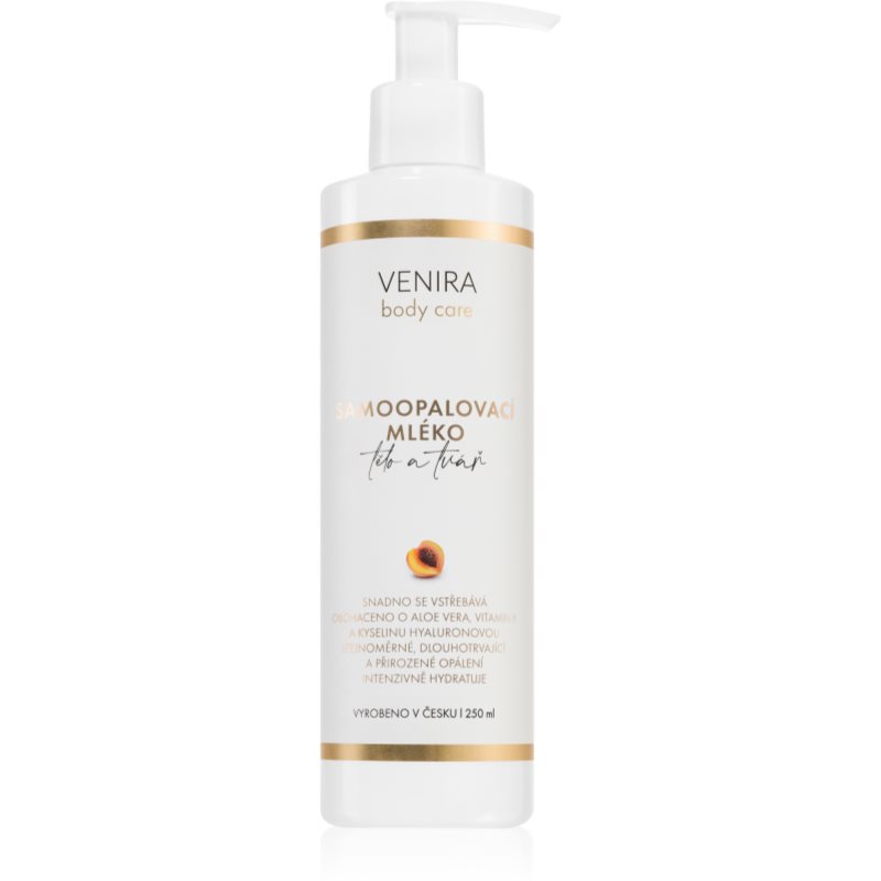 E-shop Venira Body care Samoopalovací mléko samoopalovací krém na tělo a obličej pro všechny typy pokožky Apricot 250 ml