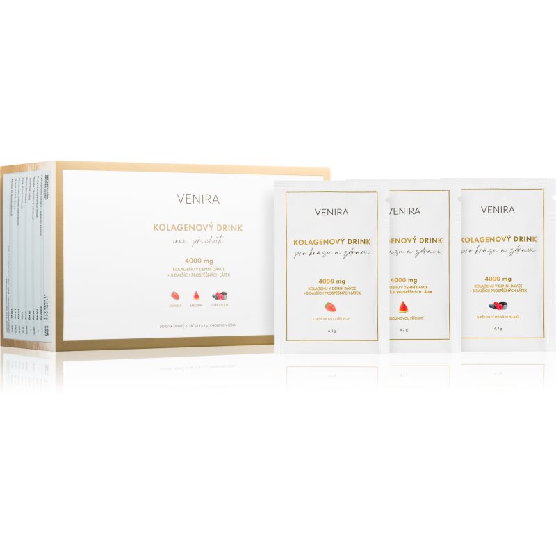 Venira Kolagenový drink mix 3 příchutí jahoda, meloun, lesní plody 30x6,3 g koupíte na Notino.cz