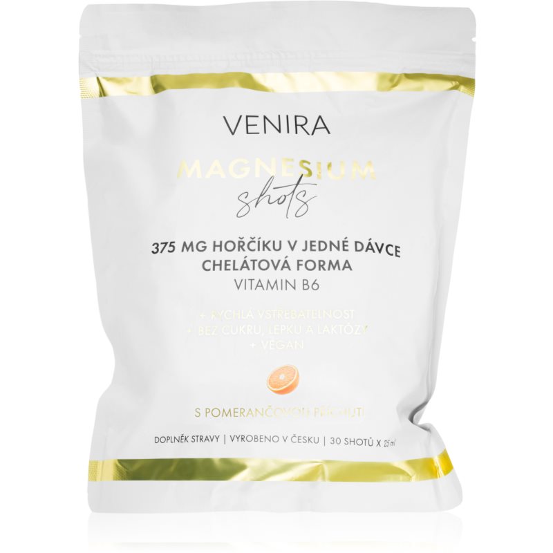 Venira Magnézium Shots nápoj na podporu zníženia únavy a vyčerpania, pre normálny stav zubov, kostí a svalov príchuť Orange 30x25 ml kúpite na Notino.sk