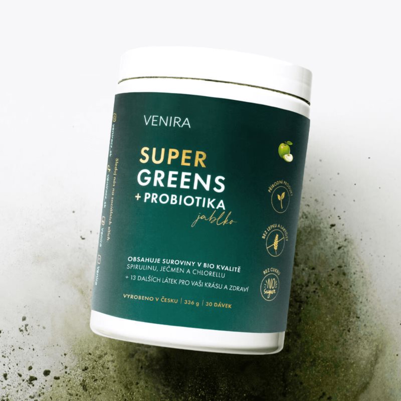Venira Super Greens prášek na přípravu nápoje pro detoxikaci organismu a podporu imunity příchuť Apple 336 g (obrázek 4)