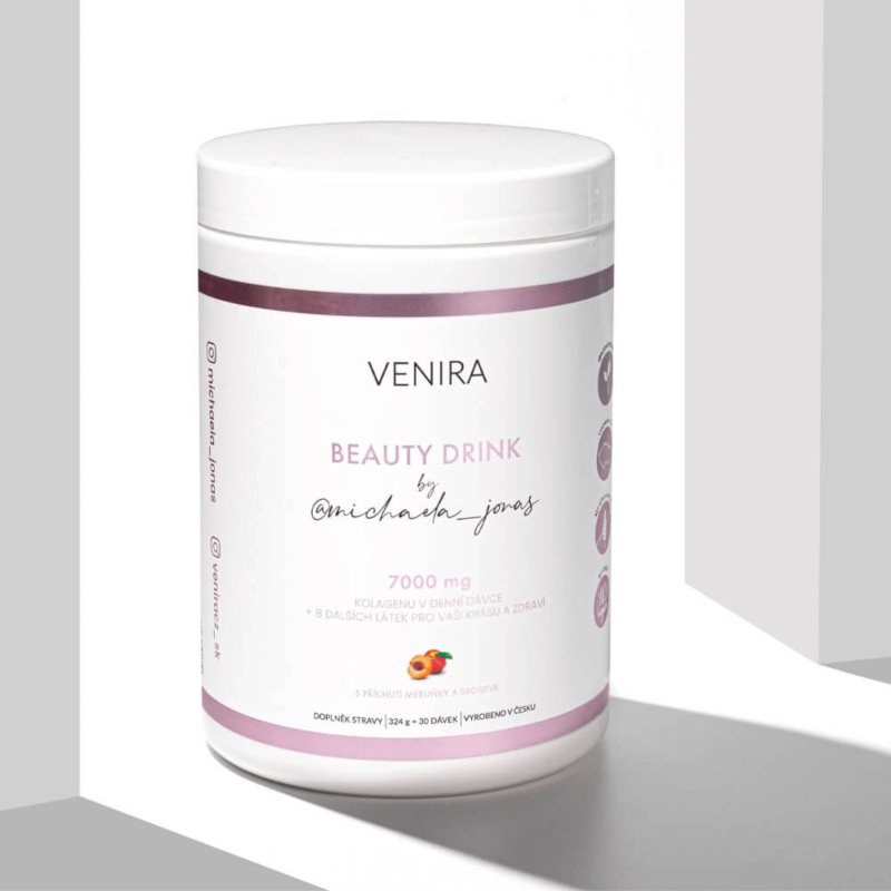 Venira Beauty Drink by @michaela_jonas prášek na přípravu nápoje pro krásné vlasy, pleť a nehty příchuť Peach-apricot 324 g (obrázek 4)