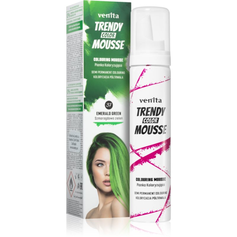 Venita Trendy Color Mousse Styling Colour Mousse Ammonia-free Shade No. 37 - Emerald Green 75 Ml