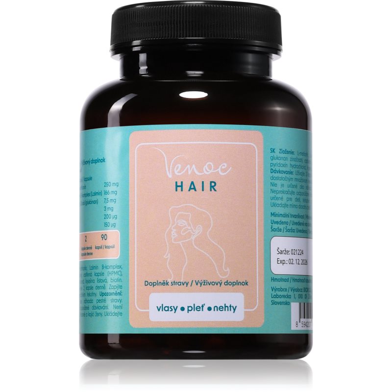 Venoc Hair vitamíny pre dokonalú pleť, vlasy a nechty 90 cps