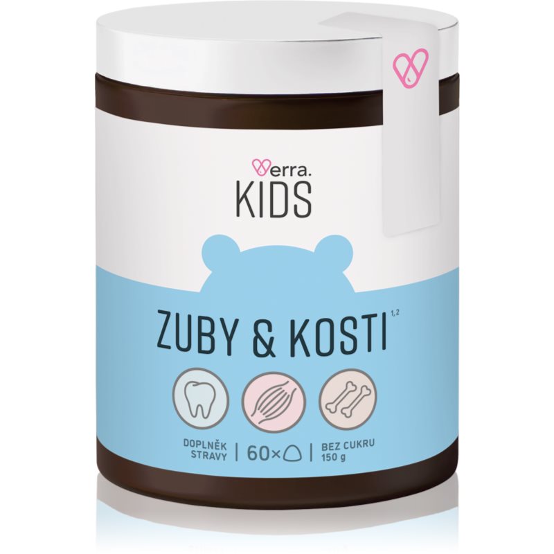Verra KIDS Zuby & Kosti žuvacie mäkké tobolky na podporu zdravia kostí a zubov pre deti 60 ks