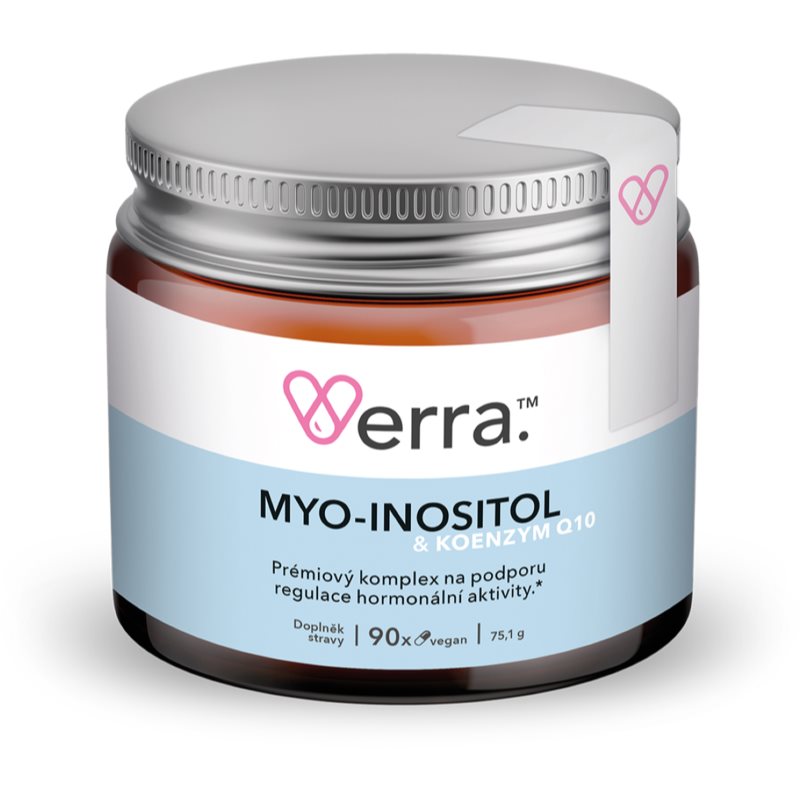 Verra Myo-inositol & Koenzym Q10 kapsle pro podporu správné hormonální činnosti pro ženy 90 cps